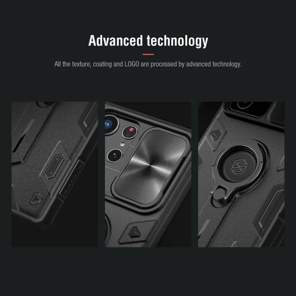 Aluminum Kickstand Phone Case with Camera Guard for Galaxy S22 Ultra – Wireless Charging Compatible | Thomler