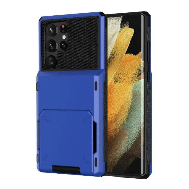 Rugged Drop-Guard Case with Card Slots for Samsung Galaxy S22 Series – Ultra, Plus & Standard Models | Thomler