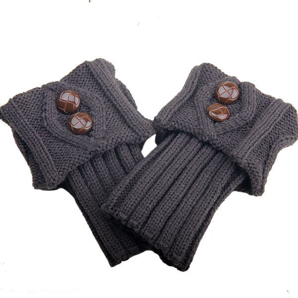 Knit Leg Warmers with Button Detail – Stretchy Cable-Knit Boot Cuffs for Winter | Thomler