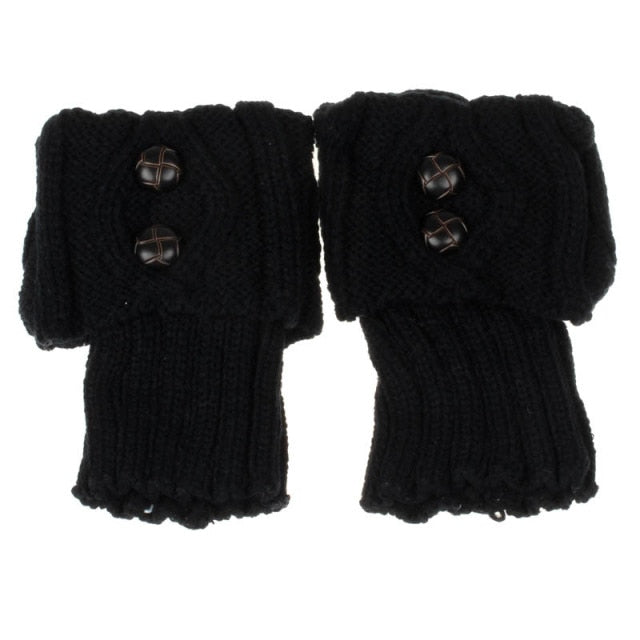 Knit Leg Warmers with Button Detail – Stretchy Cable-Knit Boot Cuffs for Winter | Thomler