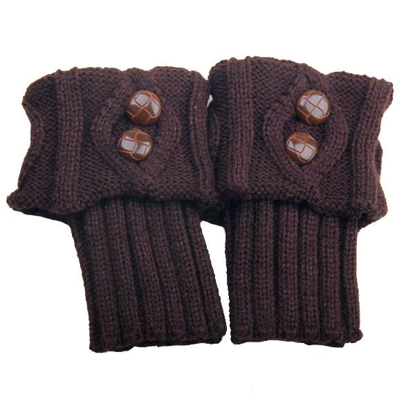 Knit Leg Warmers with Button Detail – Stretchy Cable-Knit Boot Cuffs for Winter | Thomler