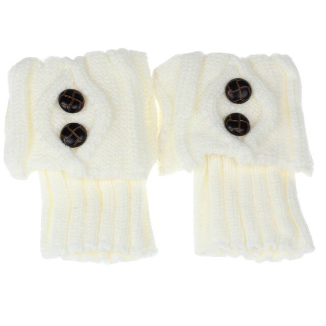 Knit Leg Warmers with Button Detail – Stretchy Cable-Knit Boot Cuffs for Winter | Thomler