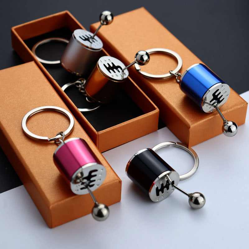 Metal Gear Shift Keychain with Moving Shifter for Car Enthusiasts | Manual Transmission Key Ring Accessory for Men & Women | Automotive Gift | Thomler