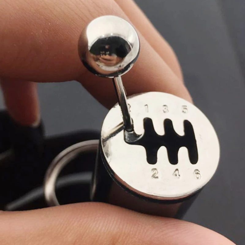 Metal Gear Shift Keychain with Moving Shifter for Car Enthusiasts | Manual Transmission Key Ring Accessory for Men & Women | Automotive Gift | Thomler
