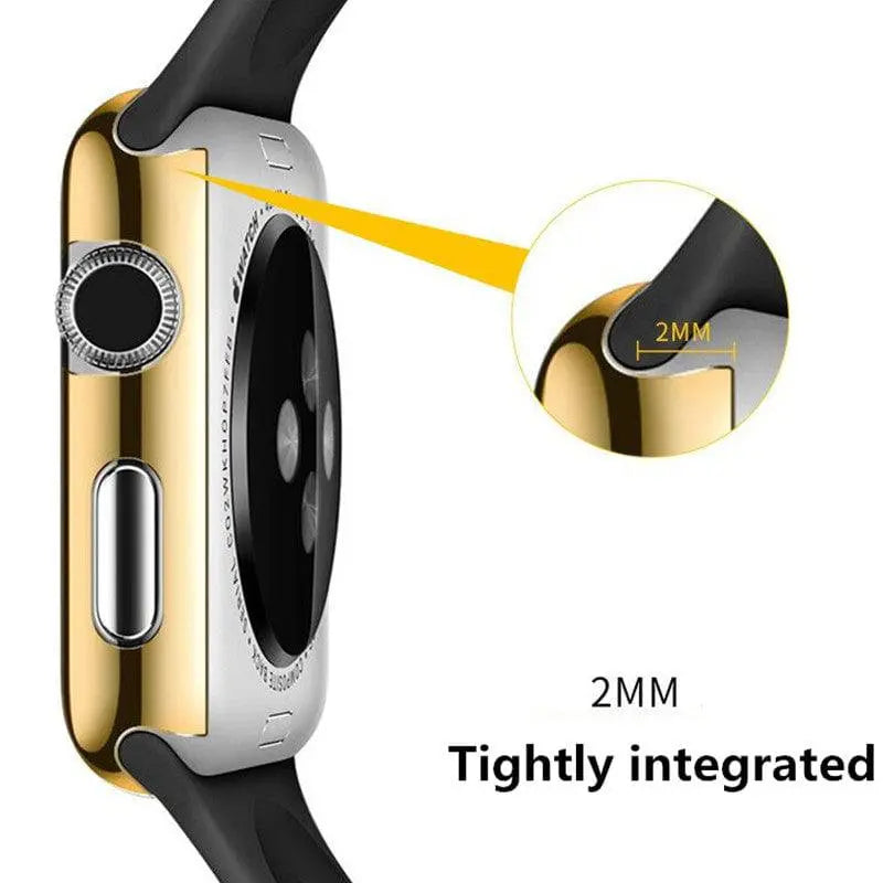 Snap-On Guard with Tempered Glass Screen Shield for Apple Watch Series 1-6 – 38mm, 40mm, 42mm, 44mm Full Body Protection Case | Thomler