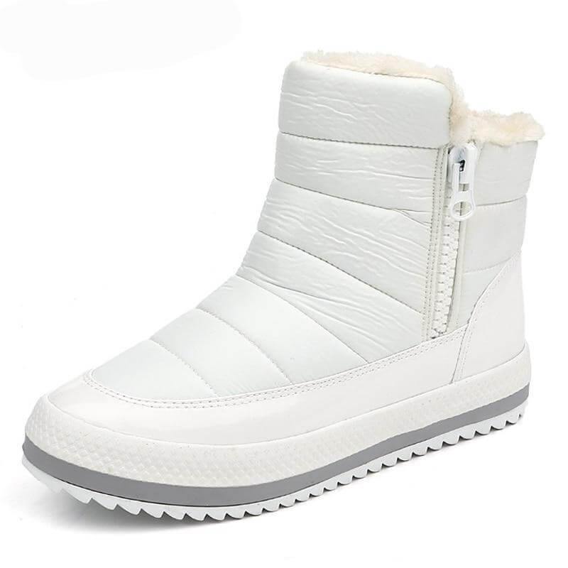 Women's Zip-Up Winter Ankle Boots with Plush Lining – Flat Sole Comfort Booties for Cold Weather & Snow | Thomler