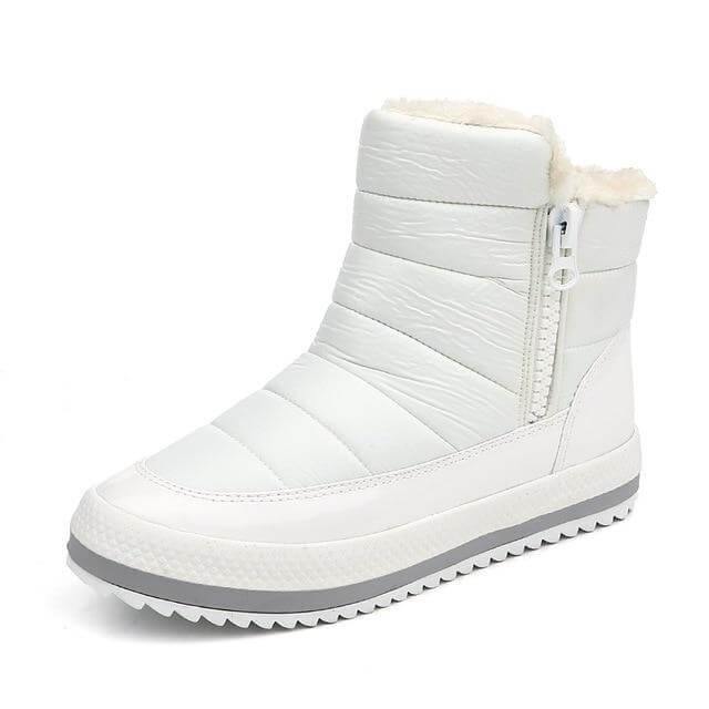 Women's Zip-Up Winter Ankle Boots with Plush Lining – Flat Sole Comfort Booties for Cold Weather & Snow | Thomler