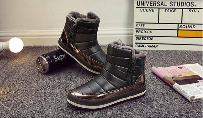 Women's Zip-Up Winter Ankle Boots with Plush Lining – Flat Sole Comfort Booties for Cold Weather & Snow | Thomler