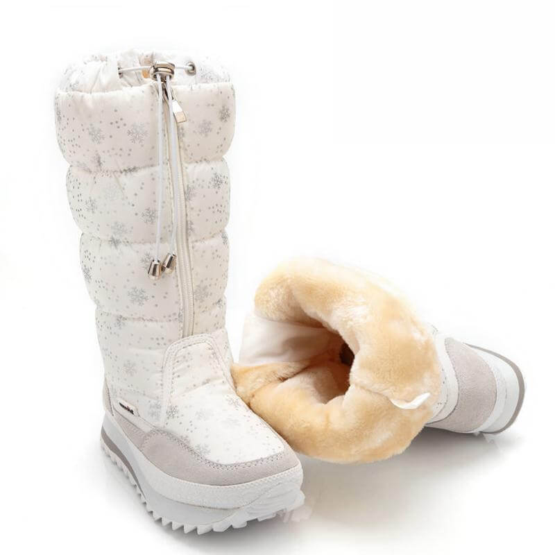 Women's Insulated Waterproof Winter Boots – Mid-Calf Snow Boots with Fleece Lining, Round Toe & Side Zipper for Cold Weather | Thomler