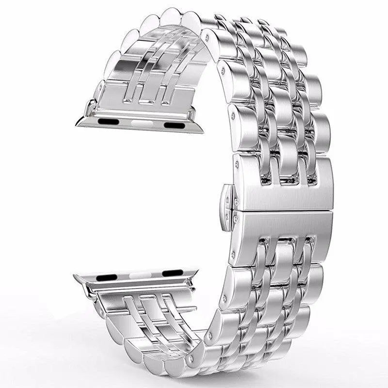 Premium Metal Three-Row Chain Watch Strap – 38mm–49mm Sizes, 4 Finishes – Compatible with Latest & Legacy Apple Watches | Thomler