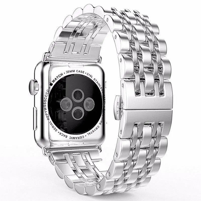 Premium Metal Three-Row Chain Watch Strap – 38mm–49mm Sizes, 4 Finishes – Compatible with Latest & Legacy Apple Watches | Thomler