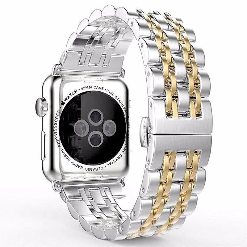 Premium Metal Three-Row Chain Watch Strap – 38mm–49mm Sizes, 4 Finishes – Compatible with Latest & Legacy Apple Watches | Thomler