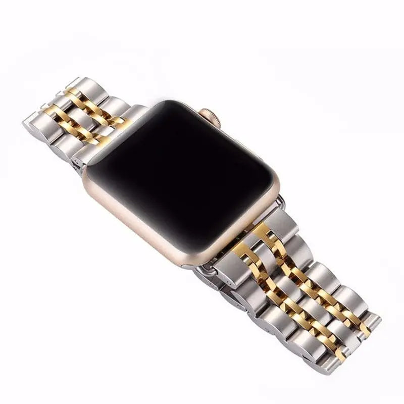 Premium Metal Three-Row Chain Watch Strap – 38mm–49mm Sizes, 4 Finishes – Compatible with Latest & Legacy Apple Watches | Thomler