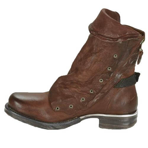 Women's Ankle Winter Boots with Ruched Detail & Side Zip – Flat Vegan Leather Round Toe Bootie for Cold Weather | Thomler