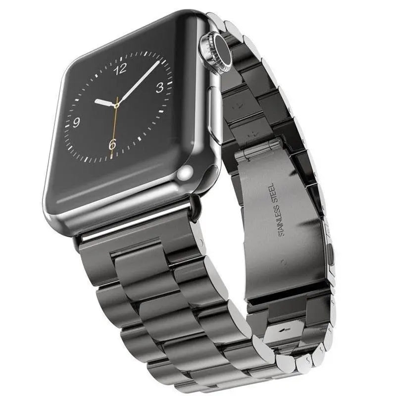 Precision Stainless Steel Link Bracelet for Apple Watch – 38mm to 49mm Connector Fit – Adjustable Wrist Band with Butterfly Clasp for | Thomler
