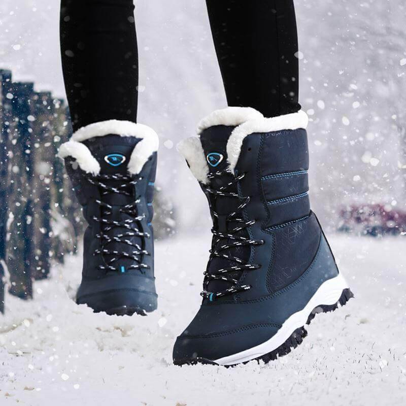 Women's Ankle Snow Boots – Waterproof Insulated Winter Footwear with Slip-On Design, Platform Sole & Plush Lining for Cold Weather | Thomler