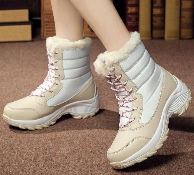 Women's Ankle Snow Boots – Waterproof Insulated Winter Footwear with Slip-On Design, Platform Sole & Plush Lining for Cold Weather | Thomler