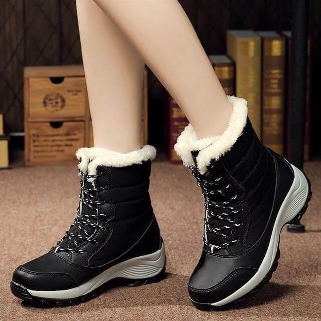 Women's Ankle Snow Boots – Waterproof Insulated Winter Footwear with Slip-On Design, Platform Sole & Plush Lining for Cold Weather | Thomler