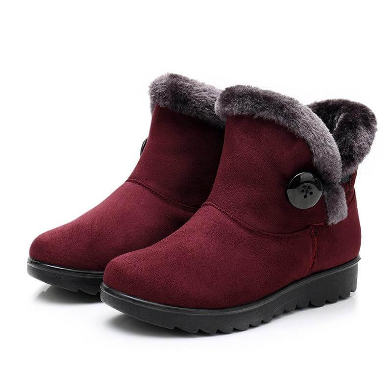 Women's Ankle Snow Boots with Flock Texture & Plush Lining – Casual Winter Footwear for Everyday Wear | Thomler
