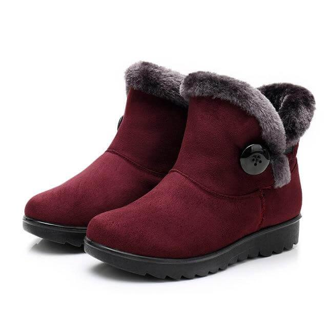 Women's Ankle Snow Boots with Flock Texture & Plush Lining – Casual Winter Footwear for Everyday Wear | Thomler