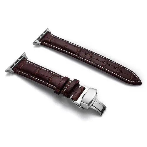 Full-Grain Leather Replacement Wristband for 38–46mm Smart Watches – Buckle Closure, Multiple Finishes | Thomler