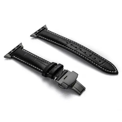 Full-Grain Leather Replacement Wristband for 38–46mm Smart Watches – Buckle Closure, Multiple Finishes | Thomler