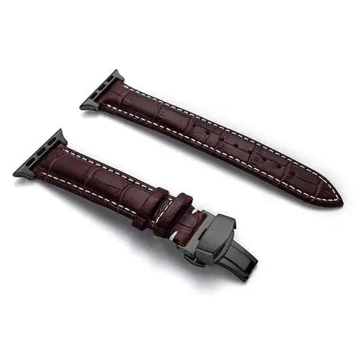 Full-Grain Leather Replacement Wristband for 38–46mm Smart Watches – Buckle Closure, Multiple Finishes | Thomler