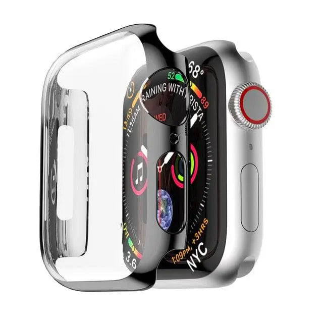 Snap-On Guard with Tempered Glass Screen Shield for Apple Watch Series 1-6 – 38mm, 40mm, 42mm, 44mm Full Body Protection Case | Thomler