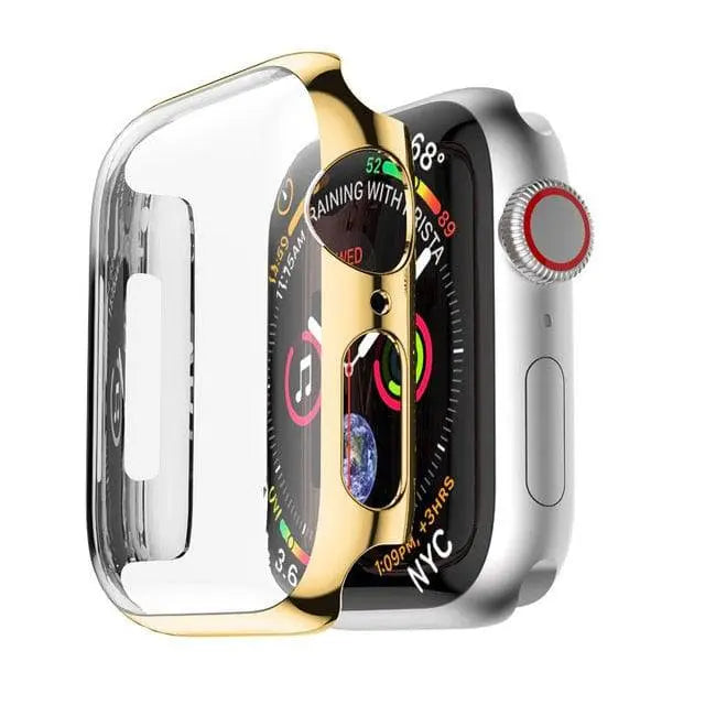Snap-On Guard with Tempered Glass Screen Shield for Apple Watch Series 1-6 – 38mm, 40mm, 42mm, 44mm Full Body Protection Case | Thomler