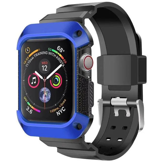Protective Sport Strap with Bumper Case for Apple Watch – Rugged Wristband with Shock-Absorbing Frame – Compatible with 38/40/41/42mm and | Thomler