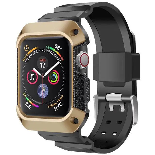 Protective Sport Strap with Bumper Case for Apple Watch – Rugged Wristband with Shock-Absorbing Frame – Compatible with 38/40/41/42mm and | Thomler