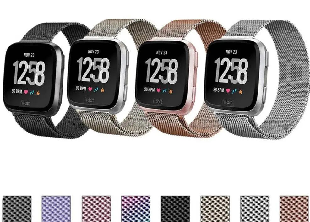 Milanese Loop Wristband for Fitbit Versa – Adjustable Stainless Steel Mesh Strap with Magnetic Closure | Thomler