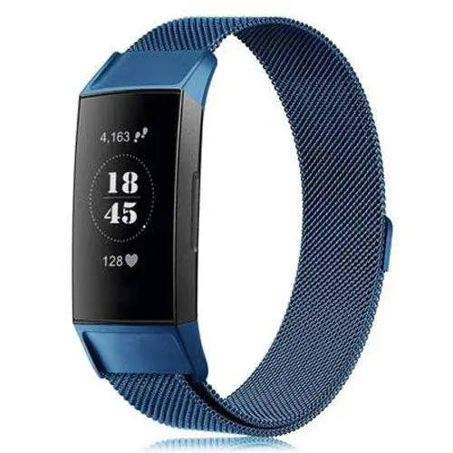 Adjustable Stainless Steel Mesh Fitness Tracker Band for Fitbit Charge 3 & 4 | Replacement Strap Wristband with Magnetic Clasp in Multiple | Thomler