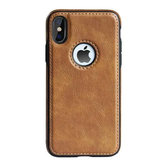Vintage Leather iPhone Case | Precise Fit Shell for iPhone 6-XR with Raised Edges & Camera Protection | Grip-Enhanced Phone Cover | Thomler