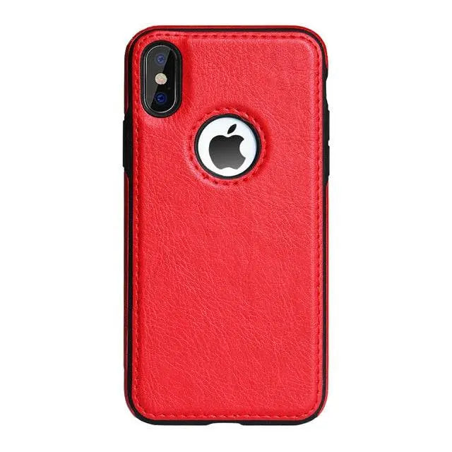 Vintage Leather iPhone Case | Precise Fit Shell for iPhone 6-XR with Raised Edges & Camera Protection | Grip-Enhanced Phone Cover | Thomler