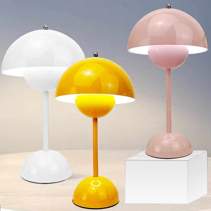 Rechargeable Cordless Table Lamp with Touch Dimmer – 3 Brightness Levels, Warm LED Light, Retro Flower Design for Bedside, Living Room & | Thomler