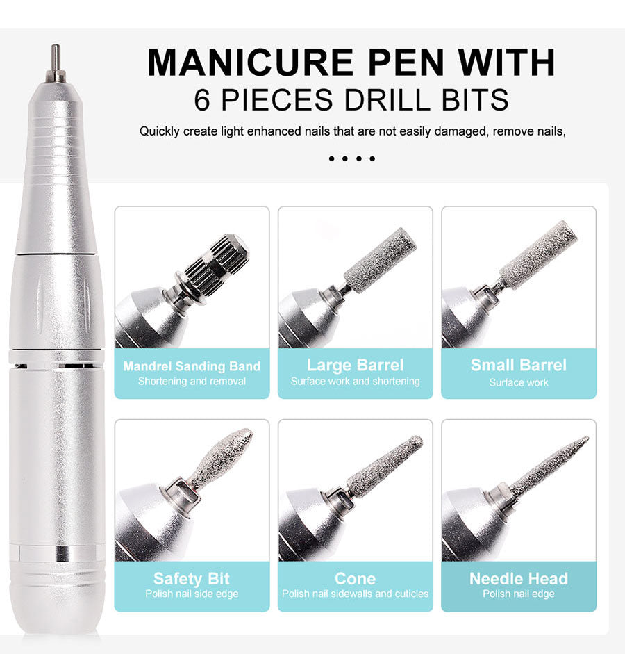 Cordless Electric Nail Drill 45000 RPM Rechargeable Manicure Tool Kit for Acrylic Nails Gel Polish Removal Pedicure Filing Shaping Polishing | Thomler