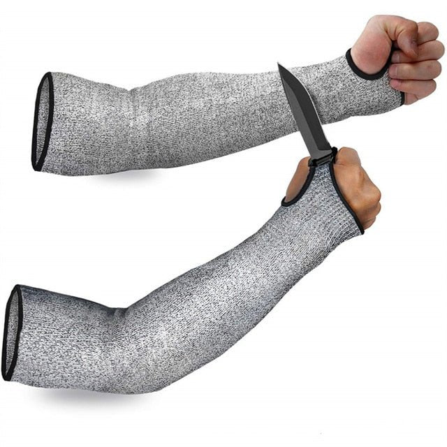Cut-Resistant Arm Guards with Thumb Slot – Level 5 Safety Sleeves for Workshop, Yard Work, Carpentry & Kitchen Tasks | Thomler
