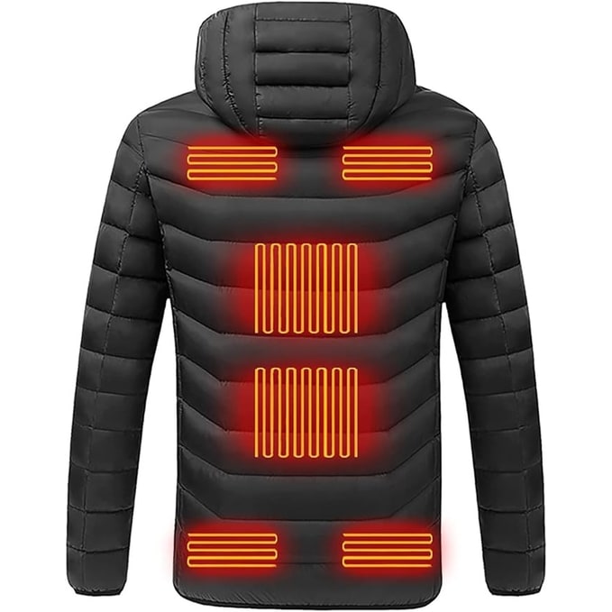 Electric Heated Puffer Jacket with 9 Heat Zones & Hood for Men & Women | Thomler
