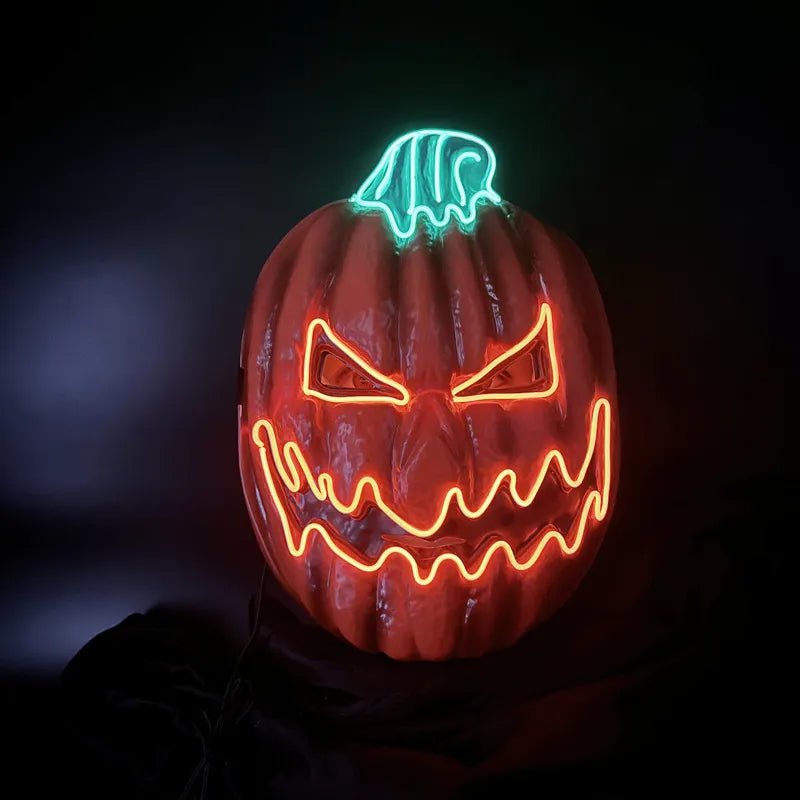 LED Jack-O'-Lantern Fright Mask with 3 Glow Modes – Adjustable Costume Accessory for Teens & Adults, Parties, Cosplay | Thomler