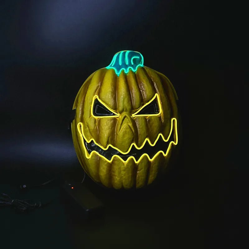LED Jack-O'-Lantern Fright Mask with 3 Glow Modes – Adjustable Costume Accessory for Teens & Adults, Parties, Cosplay | Thomler