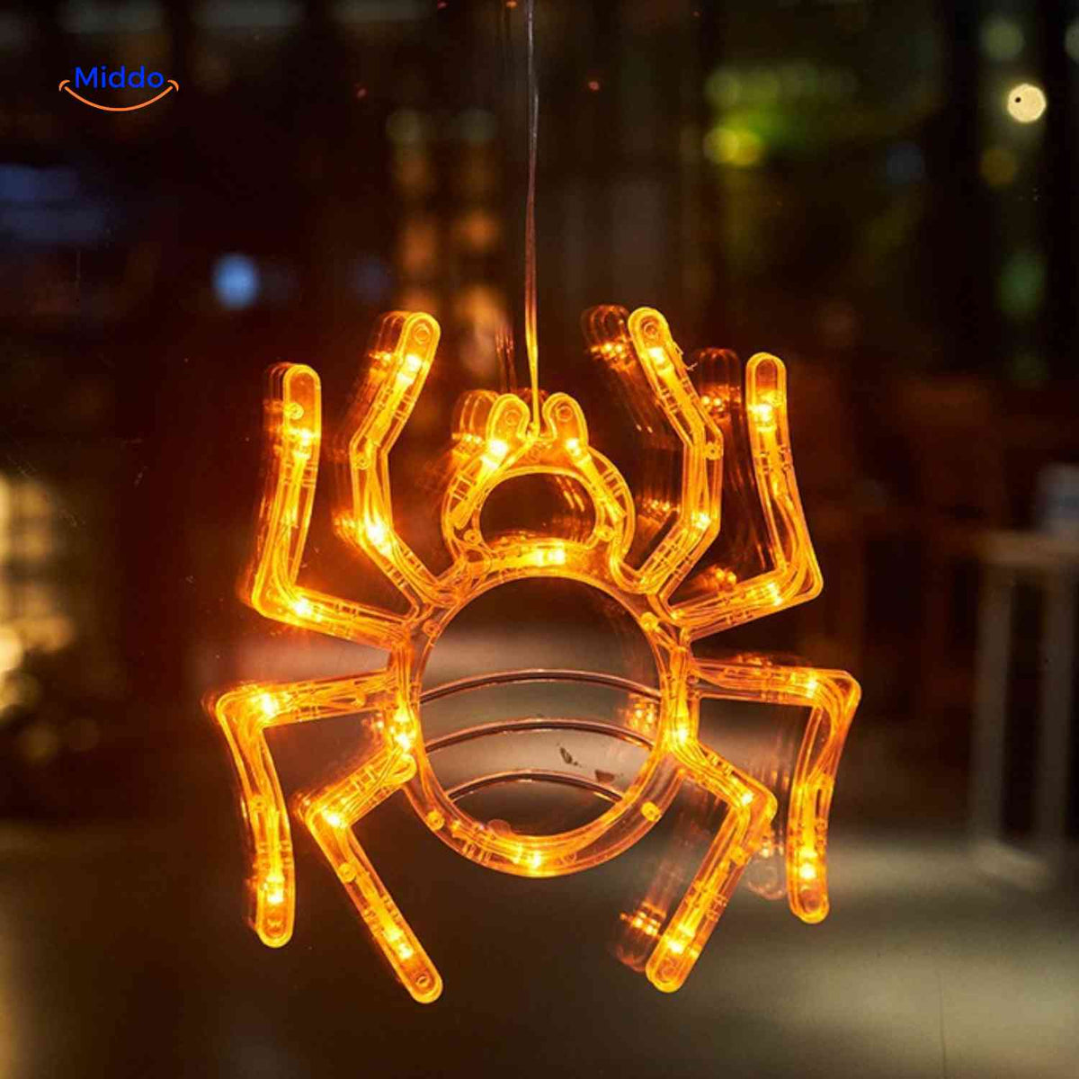 Festive Halloween LED Window Cling Light – Suction Cup Install, Energy-Saving Glow for Indoor & Outdoor Decor, Jack-o'-Lantern Pumpkin | Thomler
