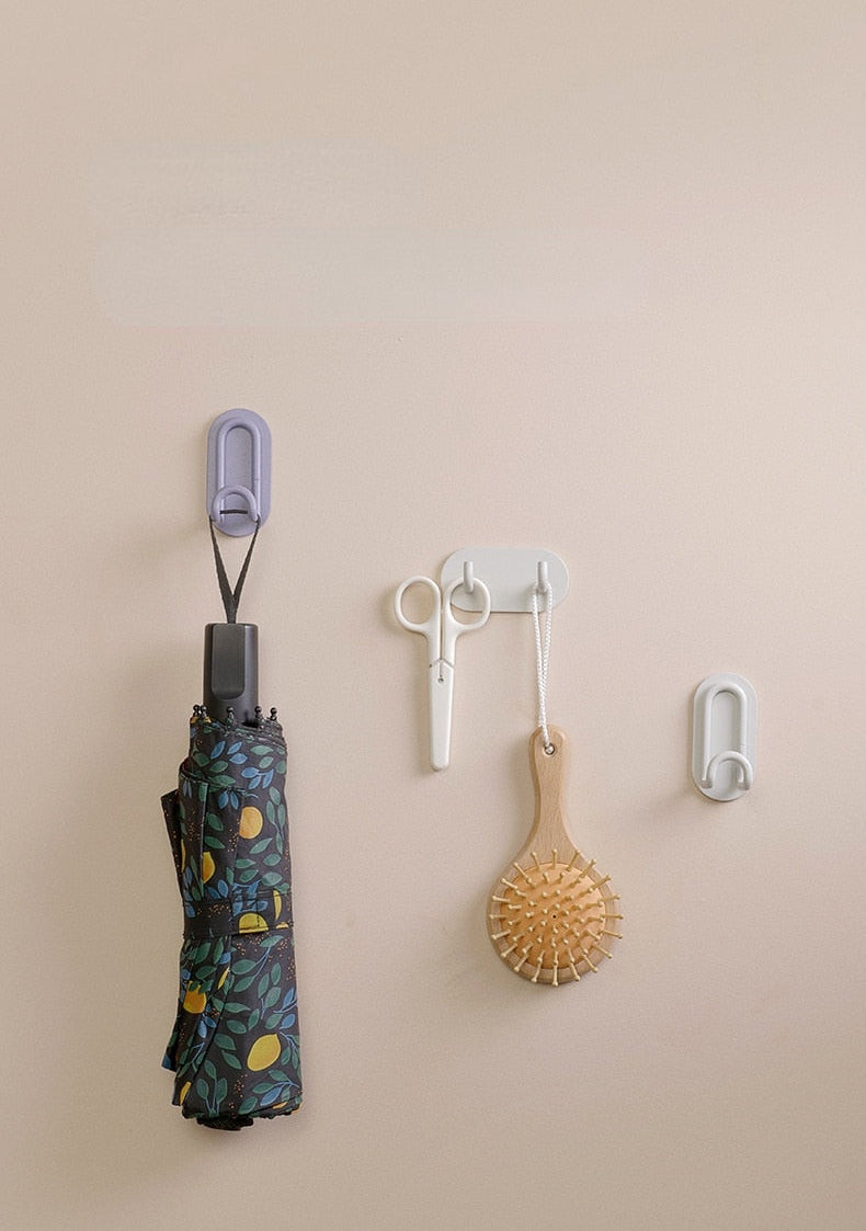 Wall Hook Metal 7.0 cm Pink Self Adhesive Bathroom Kitchen Double Coat Towel Key Holder No Drill Storage Organiser | Thomler