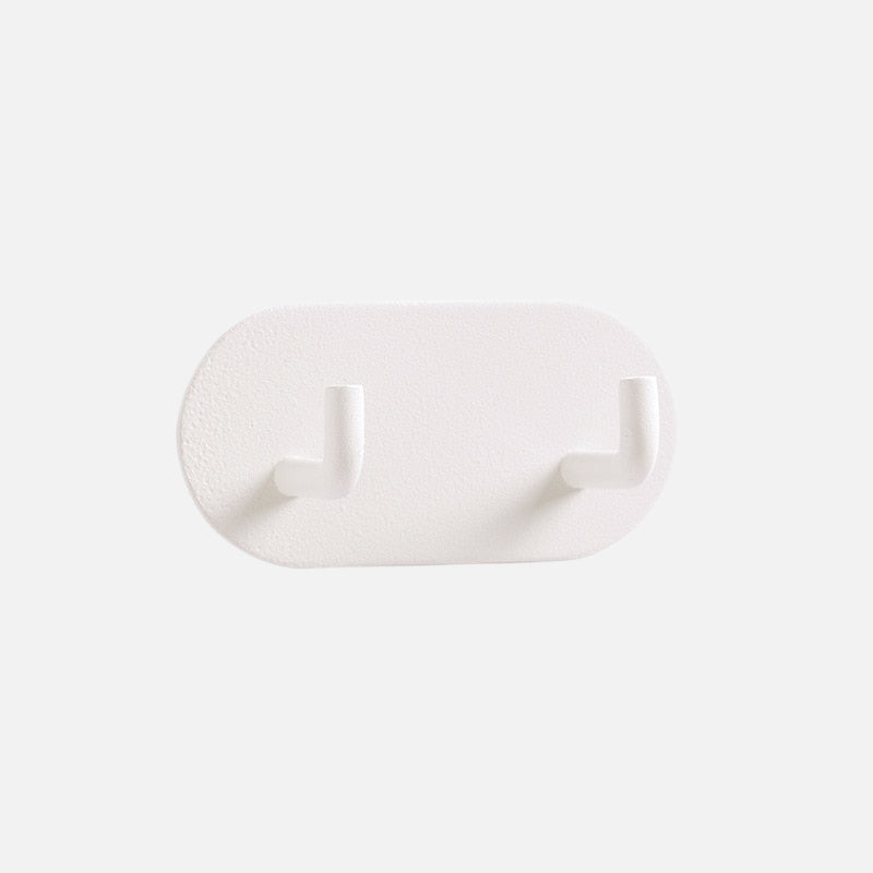 Wall Hook Metal 7.0 cm Pink Self Adhesive Bathroom Kitchen Double Coat Towel Key Holder No Drill Storage Organiser | Thomler