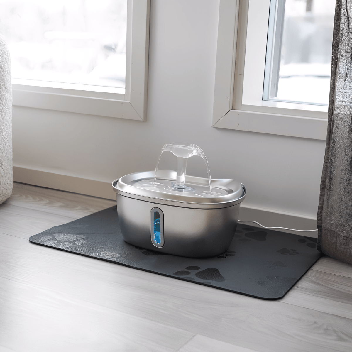 Stainless Steel Pet Water Fountain with Filter 3 Liter Automatic Flow for Cats & Small Dogs | Thomler