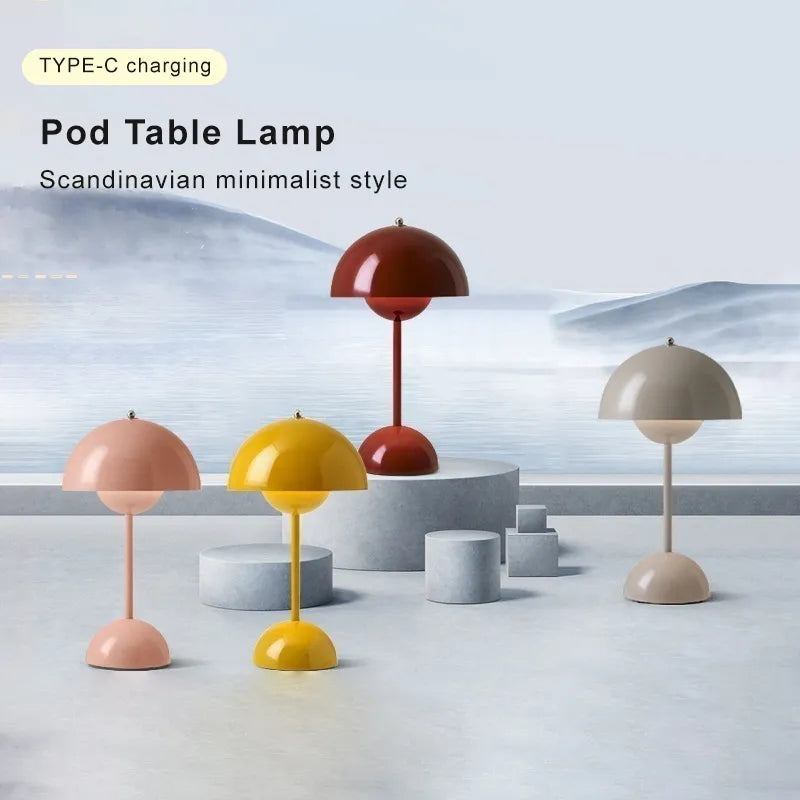 Rechargeable LED Table Lamp Touch Dimmable 12-Hour Battery Cordless Desk Light Warm White 2700K Indoor Outdoor IP44 for Living Room | Thomler