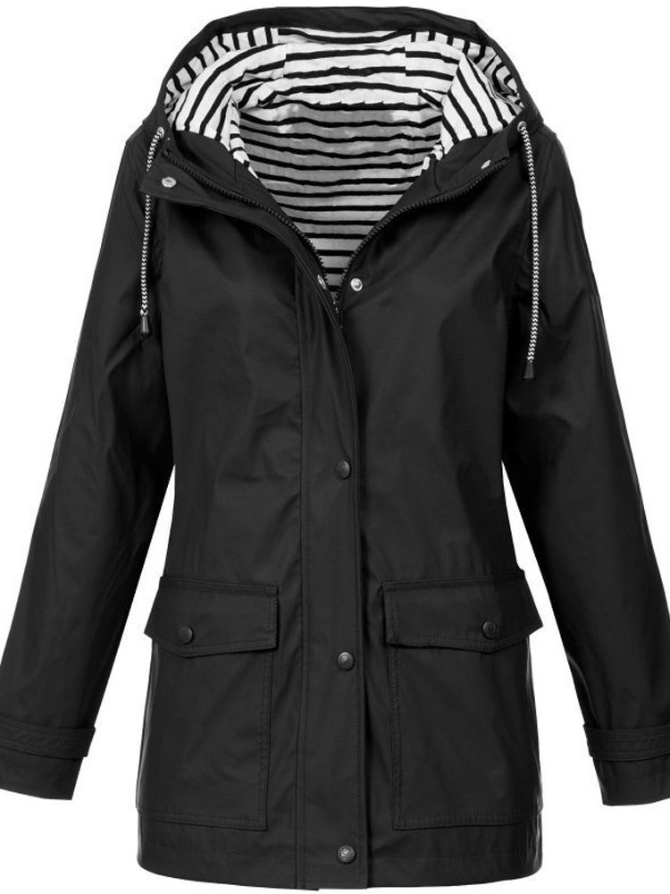 Women's Hooded Long Raincoat – Windproof All-Weather Jacket for Work, Travel & Everyday | Thomler