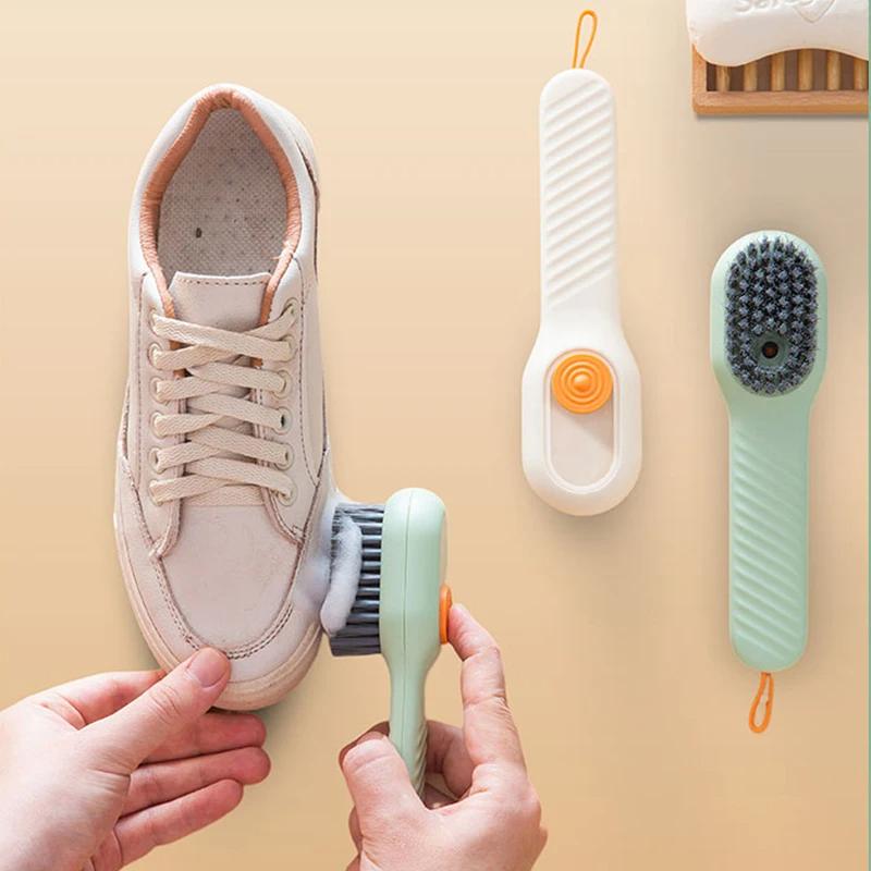 Self-Dispensing Scrub Brush Set for Sneakers, Floors & More – 2-Pack with Built-In Soap Reservoir | Thomler