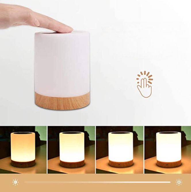 Touch-Control Rechargeable LED Bedside Lamp with RGB Color Changing Light for Bedroom, Nightstand & Living Room | Thomler