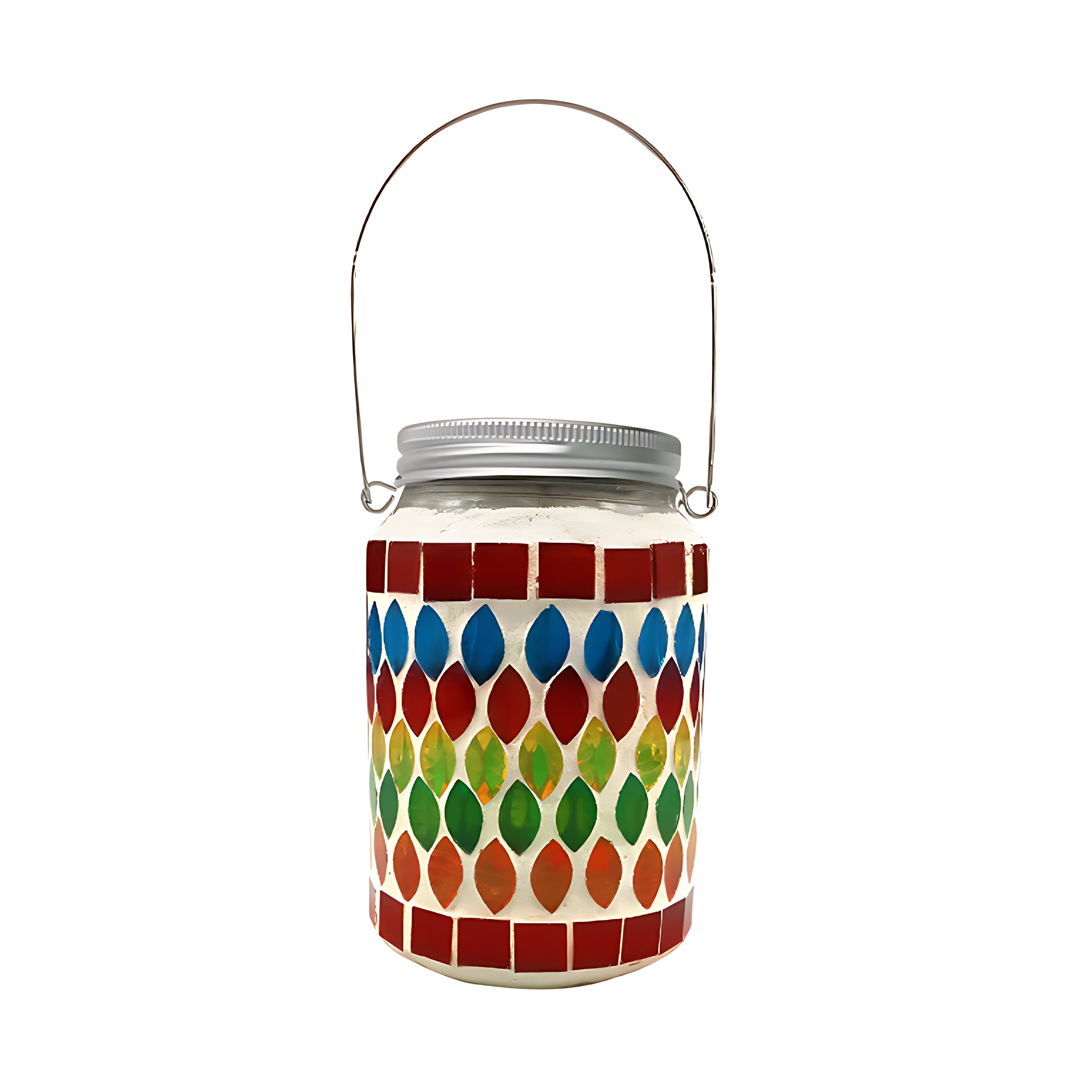 Solar Stained Glass Outdoor Lantern — Handcrafted Mosaic Garden Light with Auto Dusk-to-Dawn | Thomler